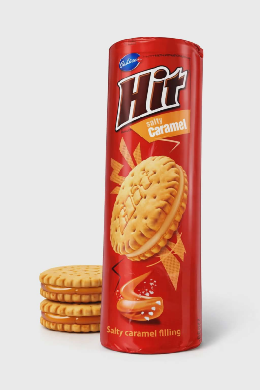 HIT sušenky s karamelovou slanou náplní 220g